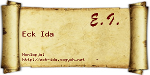 Eck Ida névjegykártya